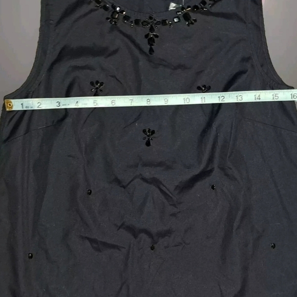 J. Crew Size 6 Sleeveless Black Top Blouse Shirt Beaded Embellishment NWT B24#5 - Picture 9 of 10